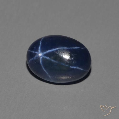 Zaffiro stellato Blu scuro naturale da 1.46 ct, Ovale, Opaco