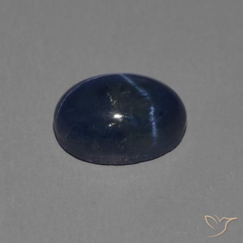 Zaffiro stellato Blu scuro naturale da 1.46 ct, Ovale, Opaco