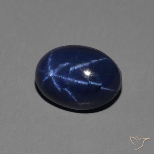 Zaffiro stellato Blu scuro naturale da 1.65 ct, Ovale, Opaco