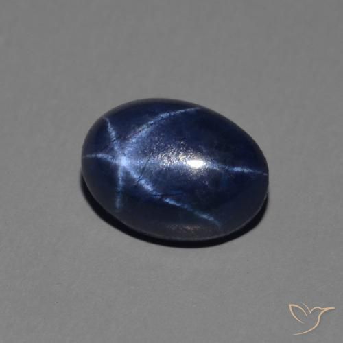 Zaffiro stellato Blu scuro naturale da 1.46 ct, Ovale, Opaco