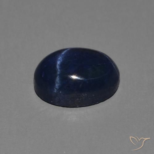 Zaffiro stellato Blu scuro naturale da 1.46 ct, Ovale, Opaco