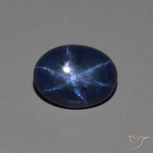 1.44ct Naturale Blu scuro Zaffiro stellato, Ovale, Opaco