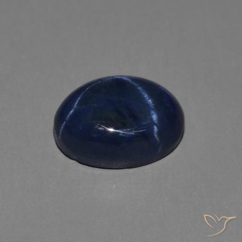 Zaffiro stellato Blu scuro naturale da 1.44 ct, Ovale, Opaco