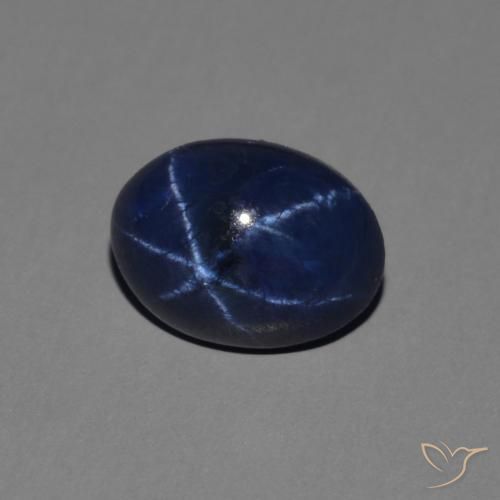 Zaffiro stellato Blu scuro naturale da 1.48 ct, Ovale, Opaco