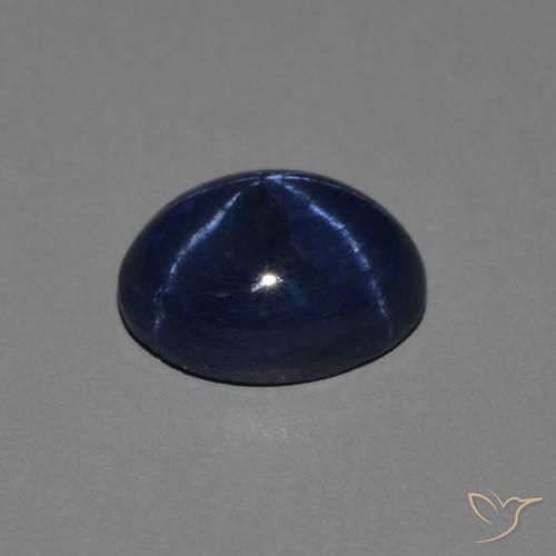 Zaffiro stellato Blu scuro naturale da 1.48 ct, Ovale, Opaco