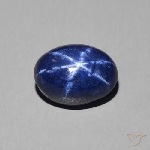 Zaffiro stellato Blu scuro naturale da 1.52 ct, Ovale, Opaco