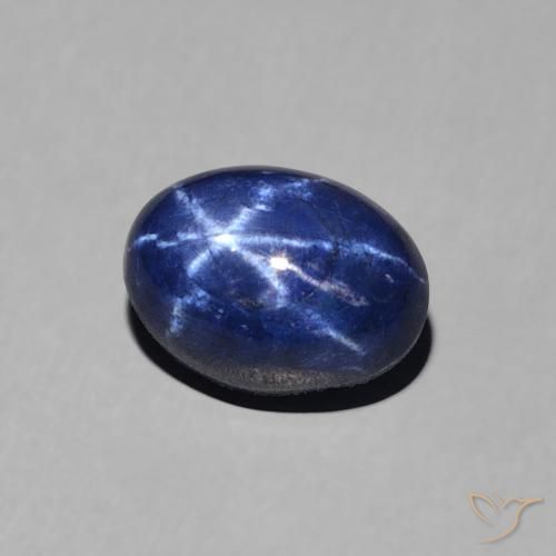 Zaffiro stellato Blu scuro naturale da 1.52 ct, Ovale, Opaco