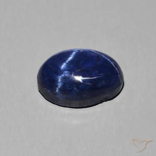 Zaffiro stellato Blu scuro naturale da 1.52 ct, Ovale, Opaco