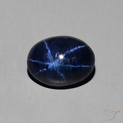 Zaffiro stellato Blu scuro naturale da 1.68 ct, Ovale, Opaco