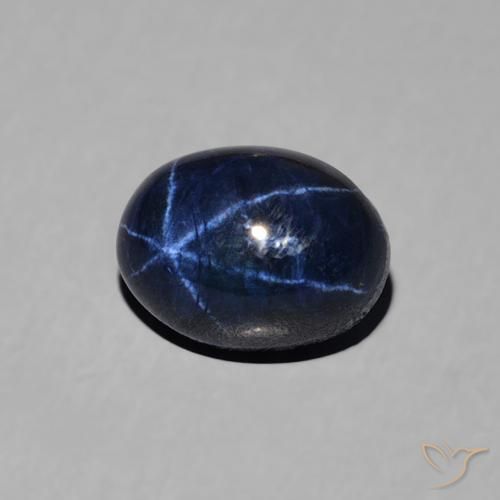 Zaffiro stellato Blu scuro naturale da 1.68 ct, Ovale, Opaco