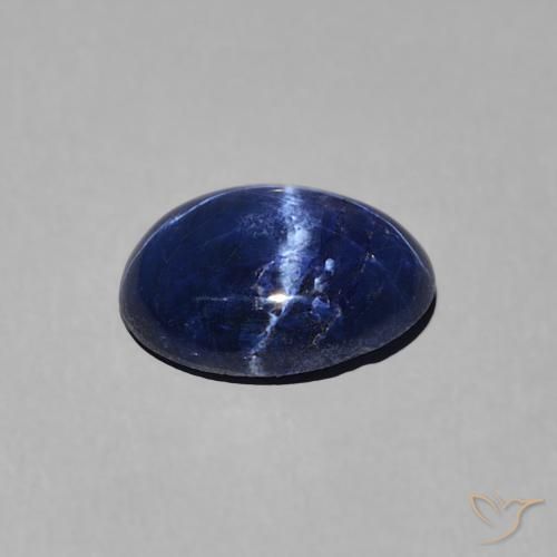 Zaffiro stellato Blu scuro naturale da 1.63 ct, Ovale, Opaco