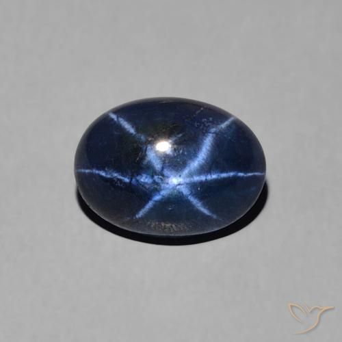 Zaffiro stellato Blu scuro naturale da 1.57 ct, Ovale, Opaco