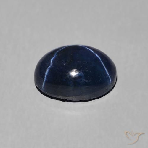 Zaffiro stellato Blu scuro naturale da 1.57 ct, Ovale, Opaco
