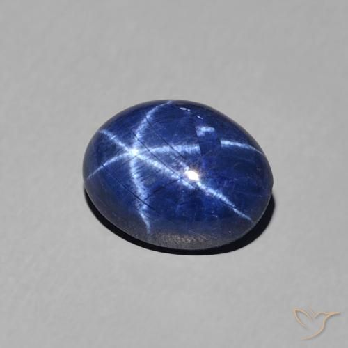 Zaffiro stellato Blu scuro naturale da 1.89 ct, Ovale, Opaco