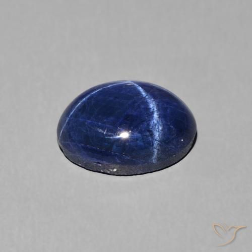 Zaffiro stellato Blu scuro naturale da 1.89 ct, Ovale, Opaco