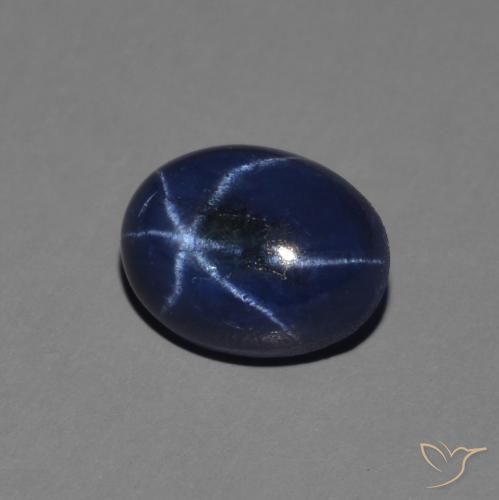 Zaffiro stellato Blu scuro naturale da 1.49 ct, Ovale, Opaco