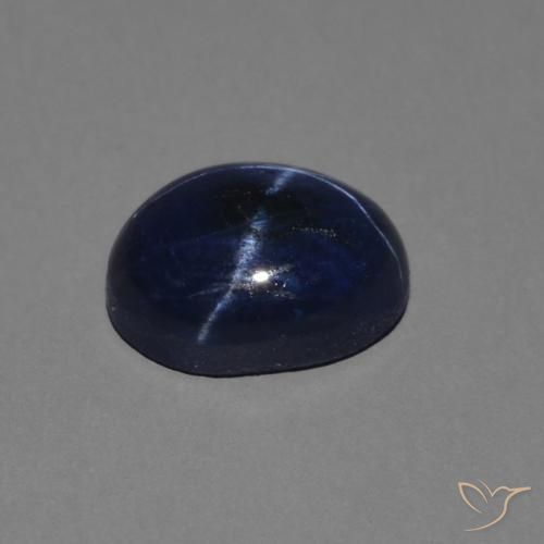 Zaffiro stellato Blu scuro naturale da 1.49 ct, Ovale, Opaco