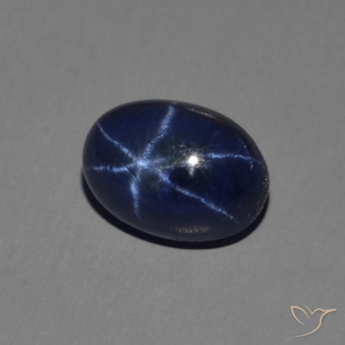 Zaffiro stellato Blu scuro naturale da 1.76 ct, Ovale, Opaco
