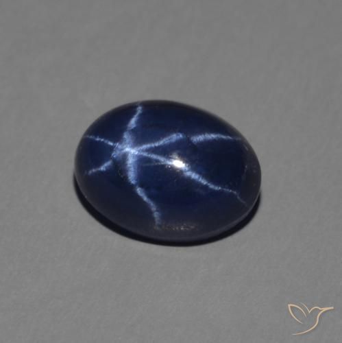 Zaffiro stellato Blu scuro naturale da 1.52 ct, Ovale, Opaco