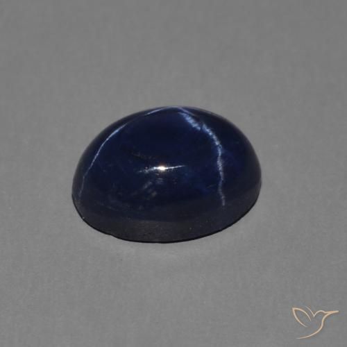 Zaffiro stellato Blu scuro naturale da 1.52 ct, Ovale, Opaco
