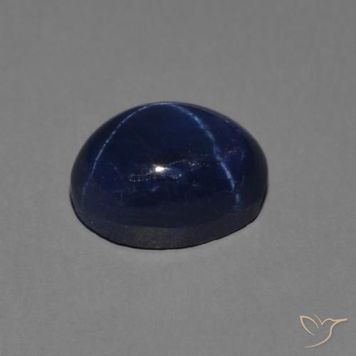 Zaffiro stellato naturale blu da 1,79 ct, taglio ovale, opaco