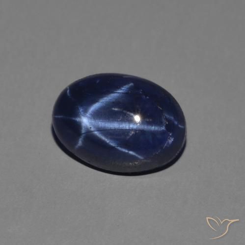 Zaffiro stellato Blu scuro naturale da 1.39 ct, Ovale, Opaco