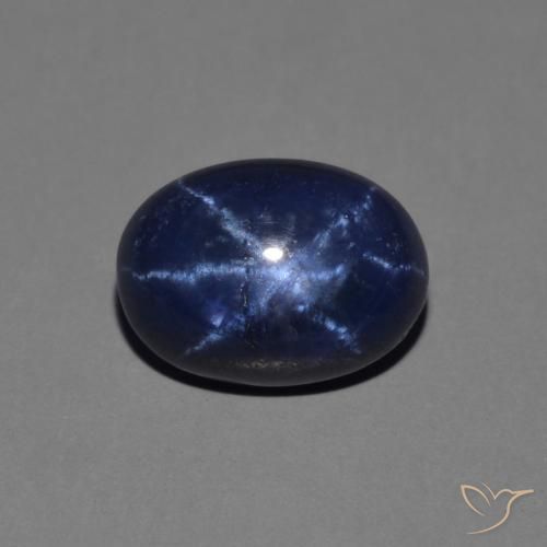 Zaffiro stellato Blu scuro naturale da 1.64 ct, Ovale, Opaco