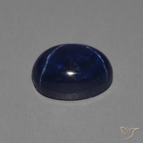 Zaffiro stellato Blu scuro naturale da 1.64 ct, Ovale, Opaco