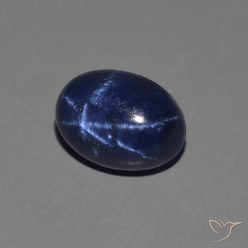 Zaffiro stellato Blu scuro naturale da 1.45 ct, Ovale, Opaco