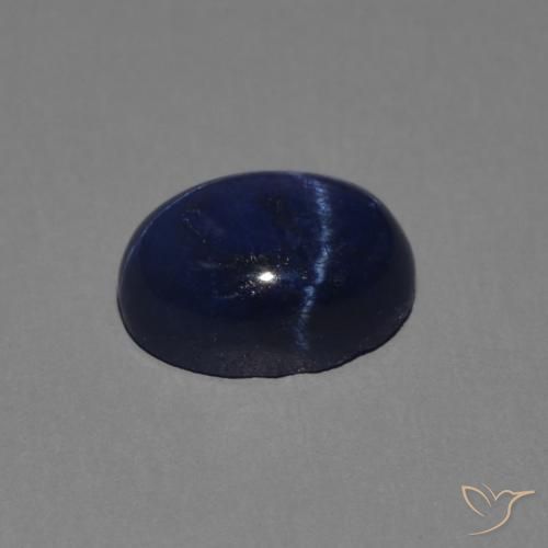 Zaffiro stellato Blu scuro naturale da 1.45 ct, Ovale, Opaco