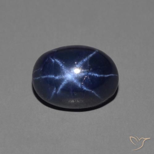 Zaffiro stellato Blu scuro naturale da 1.77 ct, Ovale, Opaco