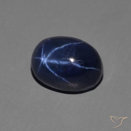 Zaffiro stellato Blu scuro naturale da 1.77 ct, Ovale, Opaco
