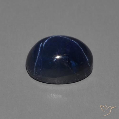 Zaffiro stellato Blu scuro naturale da 1.77 ct, Ovale, Opaco