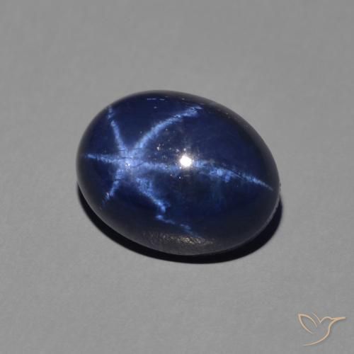 Zaffiro stellato Blu scuro naturale da 2.44 ct, Ovale, Opaco