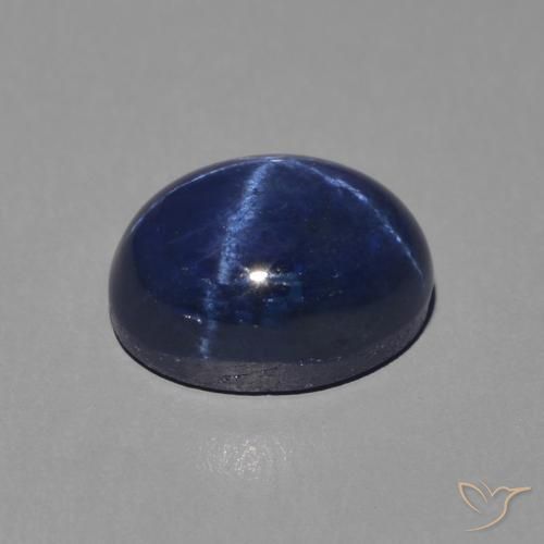 Zaffiro stellato Blu scuro naturale da 2.44 ct, Ovale, Opaco