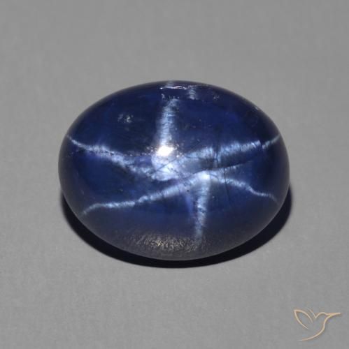 3.06ct Naturale Blu scuro Zaffiro stellato, Ovale, Opaco