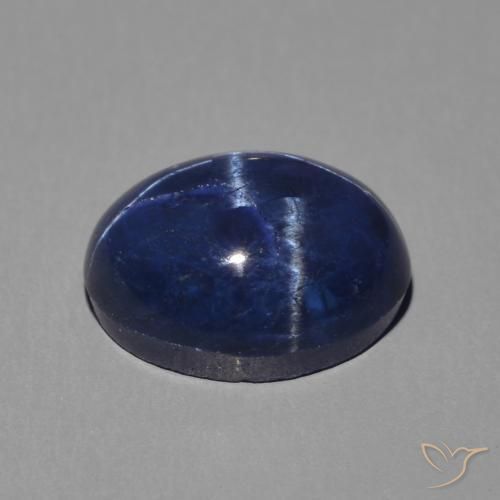 Zaffiro stellato Blu scuro naturale da 3.06 ct, Ovale, Opaco