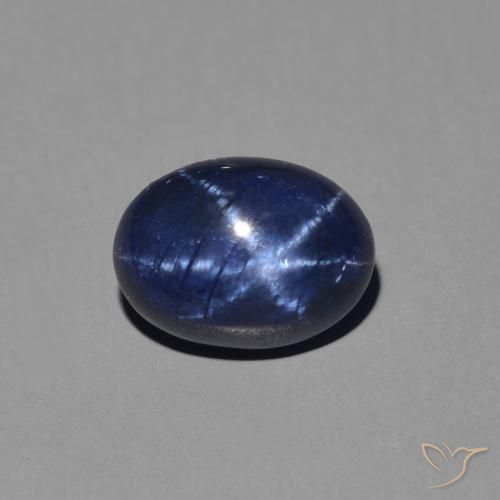 1.47ct Naturale Blu scuro Zaffiro stellato, Ovale, Opaco