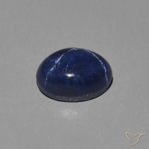Zaffiro stellato Blu scuro naturale da 1.47 ct, Ovale, Opaco