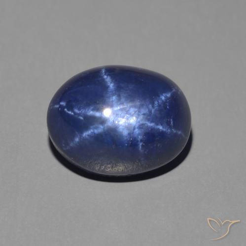 2.50ct Naturale Blu scuro Zaffiro stellato, Ovale, Opaco, Photo A