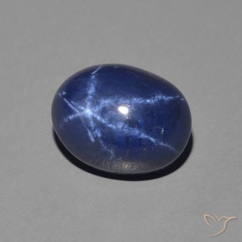 Zaffiro stellato Blu scuro naturale da 2.50 ct, Ovale, Opaco