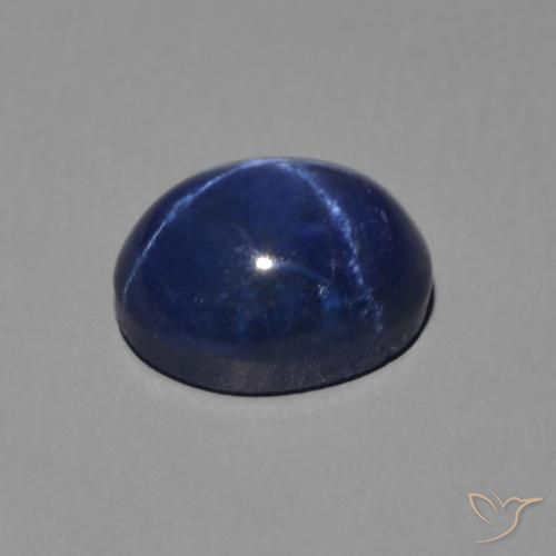 Zaffiro stellato Blu scuro naturale da 2.50 ct, Ovale, Opaco
