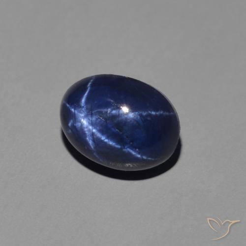 Zaffiro stellato Blu scuro naturale da 1.60 ct, Ovale, Opaco