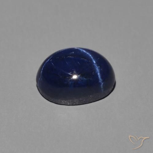 Zaffiro stellato Blu scuro naturale da 1.60 ct, Ovale, Opaco