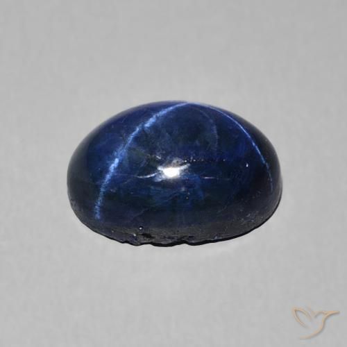 Zaffiro stellato Blu scuro naturale da 3.22 ct, Ovale, Opaco