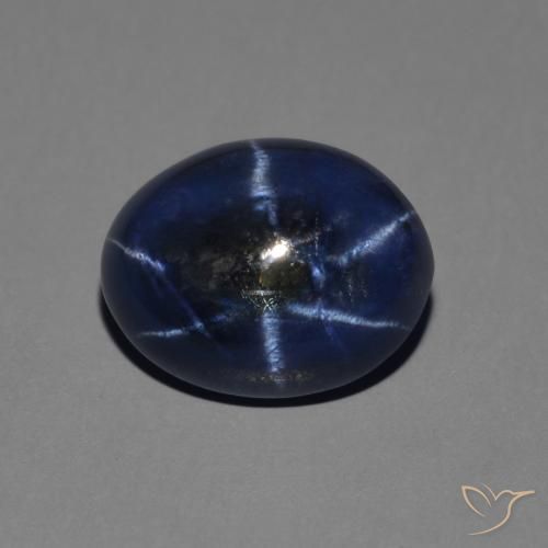Zaffiro stellato Blu scuro naturale da 2.89 ct, Ovale, Opaco