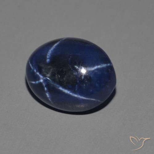 Zaffiro stellato Blu scuro naturale da 2.89 ct, Ovale, Opaco