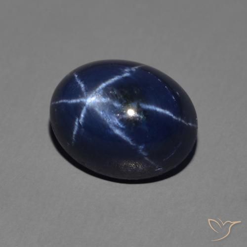Zaffiro stellato Blu navy naturale da 3.60 ct, Ovale, Opaco
