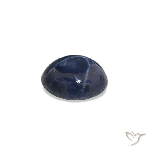 Zaffiro stellato Blu scuro profondo naturale da 0.56 ct, Taglio ovale, Opaco