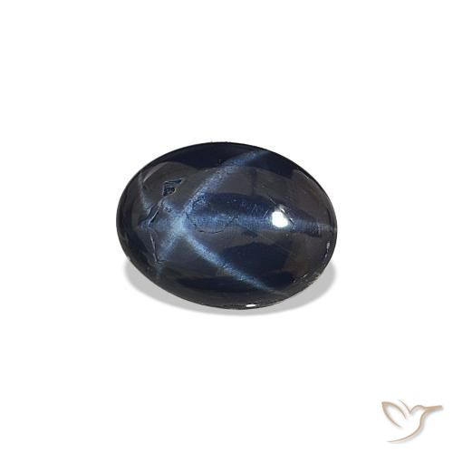 Zaffiro stellato Blu scuro naturale da 1.36 ct, Taglio ovale, Opaco